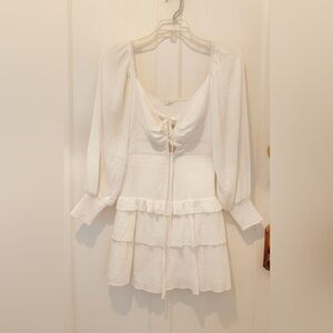 Astr White Tiered Dress